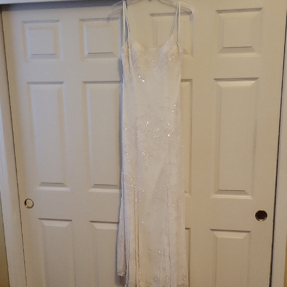Scala White Sequin Wedding Dress